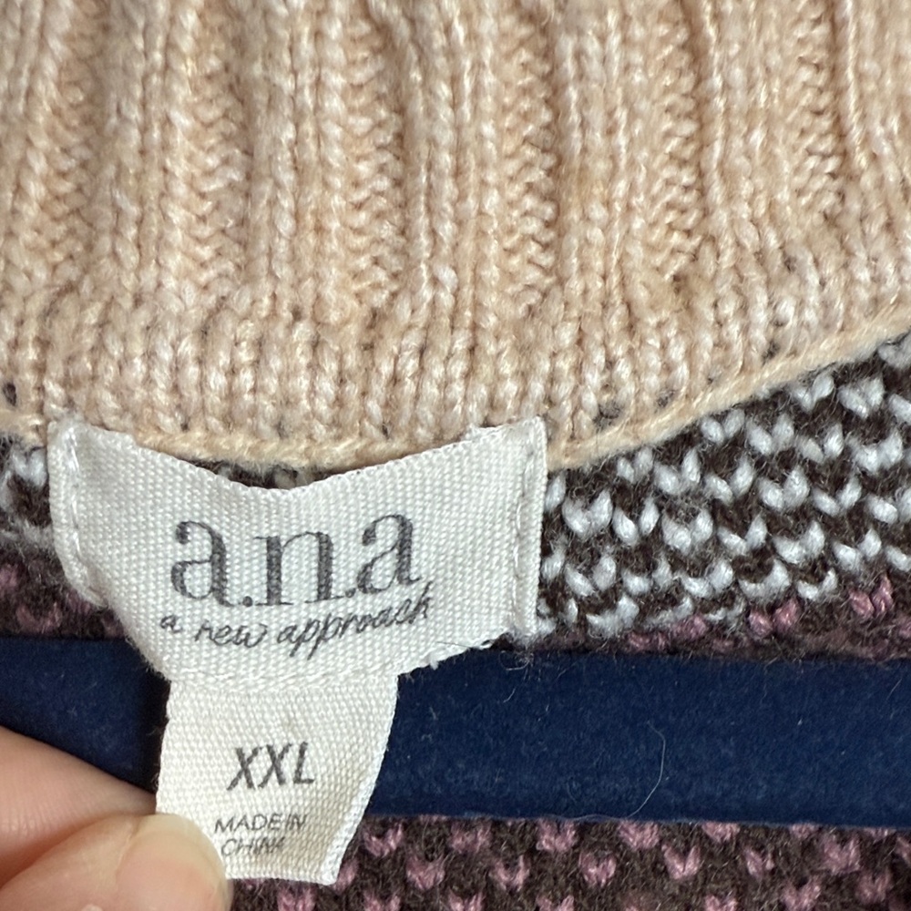 A.N.A Multicolor Patterned Crew Neck Sweater Vest… - image 2